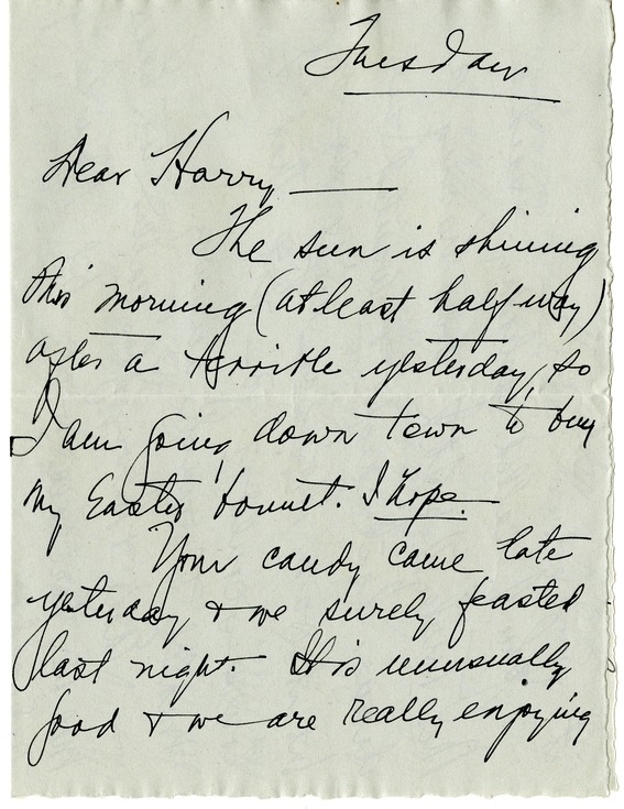 Letter from Bess W. Truman to Harry S. Truman