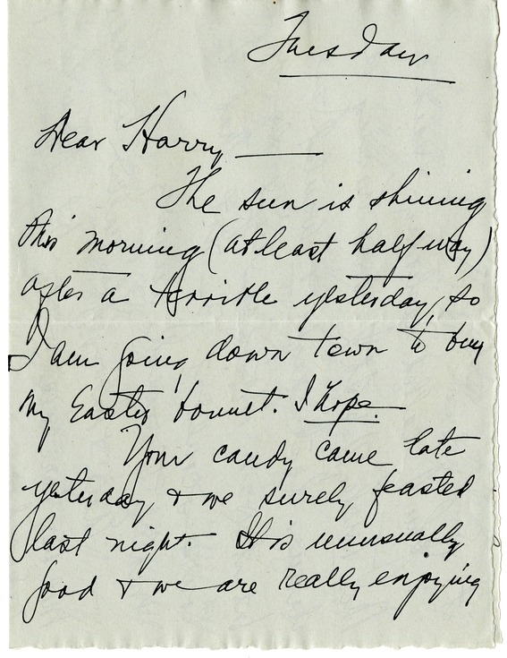 Letter from Bess W. Truman to Harry S. Truman