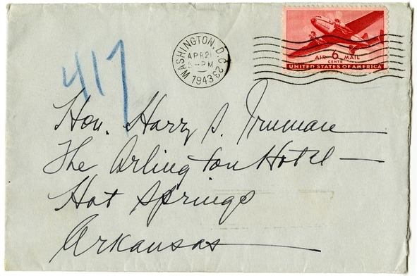 Letter from Bess W. Truman to Harry S. Truman