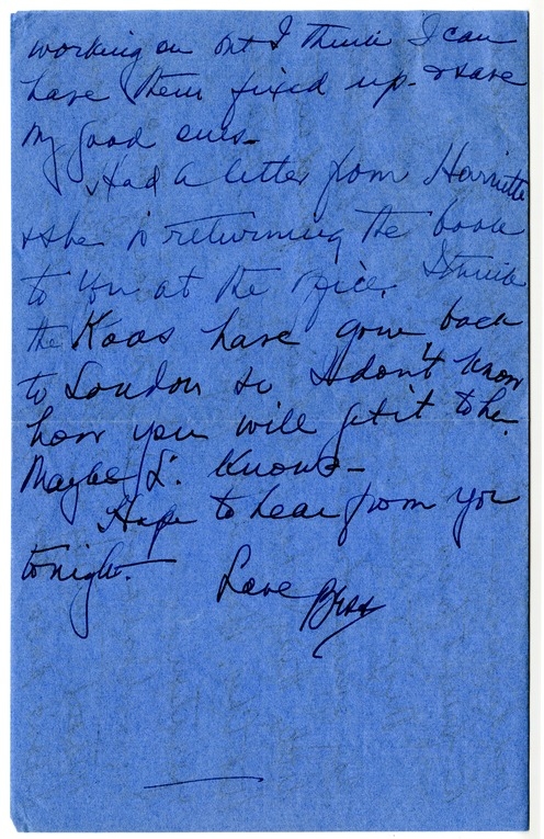 Letter from Bess W. Truman to Harry S. Truman