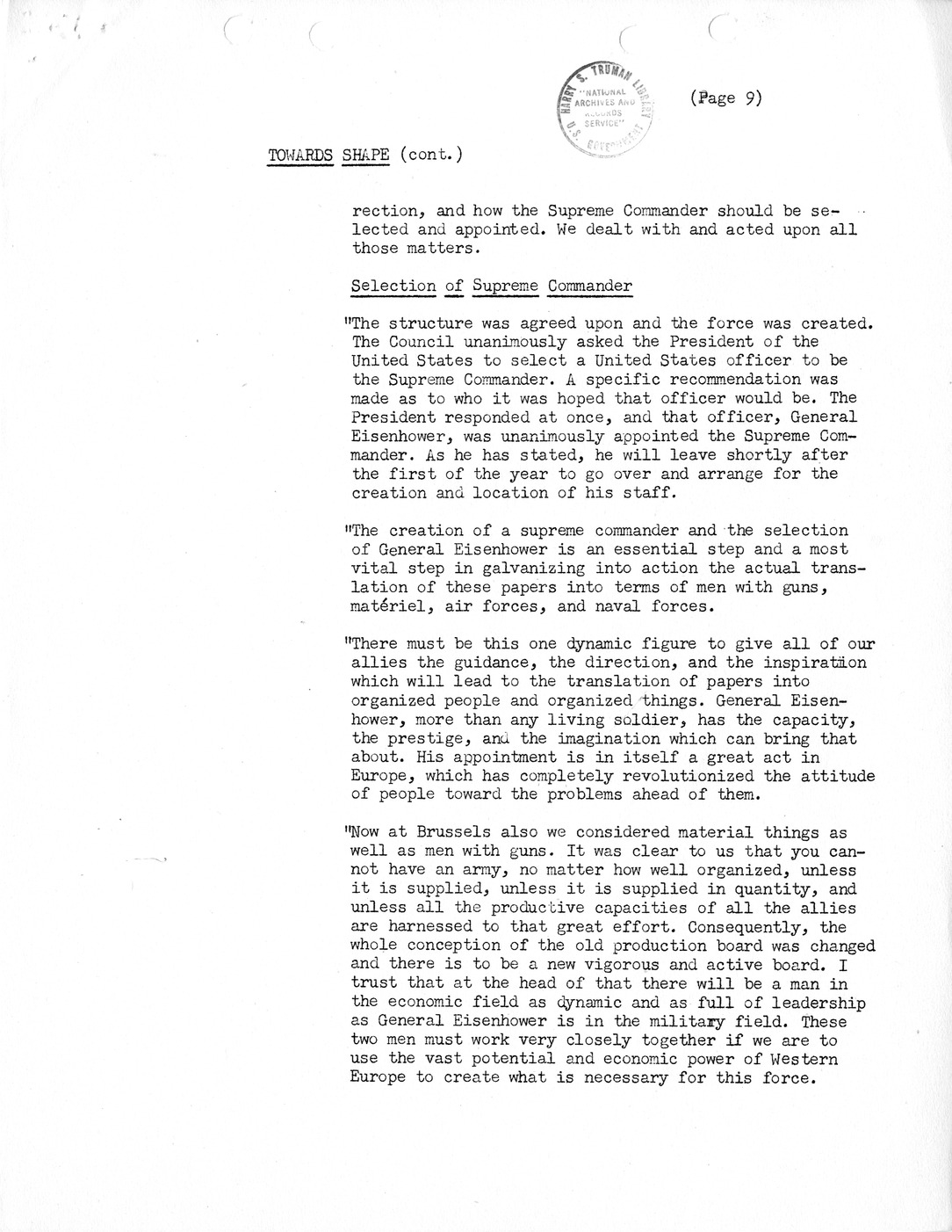 Synopsis G, Towards SHAPE, October-December 1950,