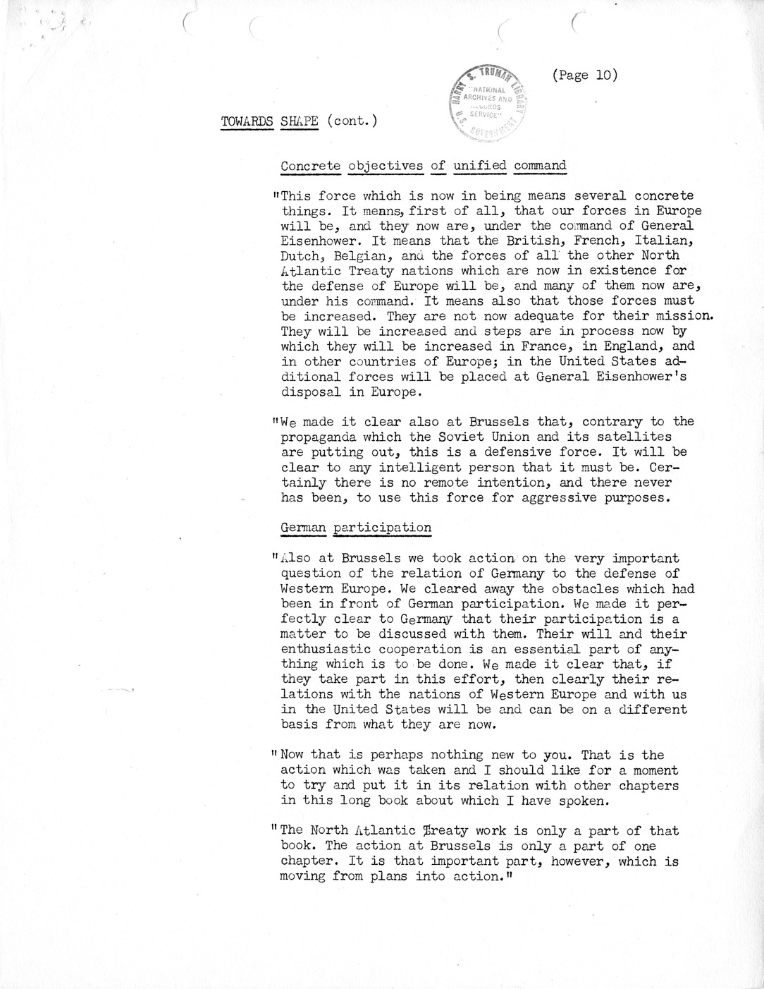 Synopsis G, Towards SHAPE, October-December 1950,