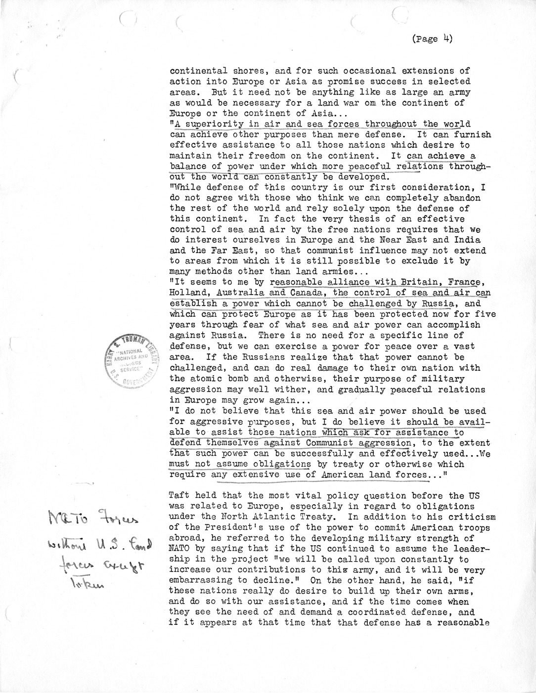 Synopsis H, "The Great Debate" and Troops to Europe, December 1950-April 1951