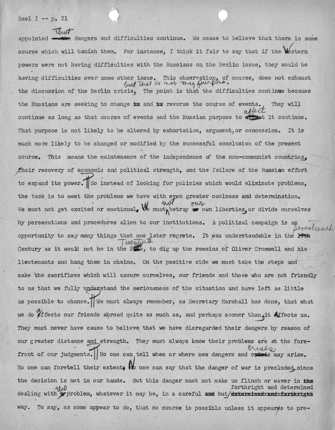 Transcript of Princeton Seminar Discussion, Reel I
