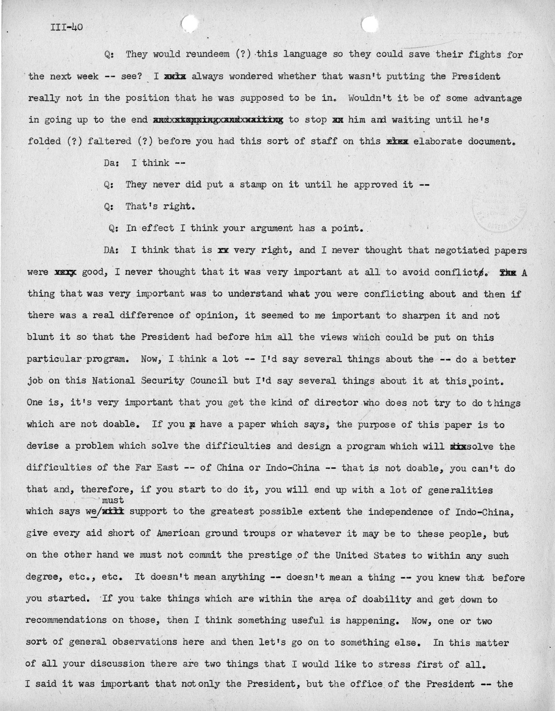 Transcript of Princeton Seminar Discussion, Reel II, III, IV