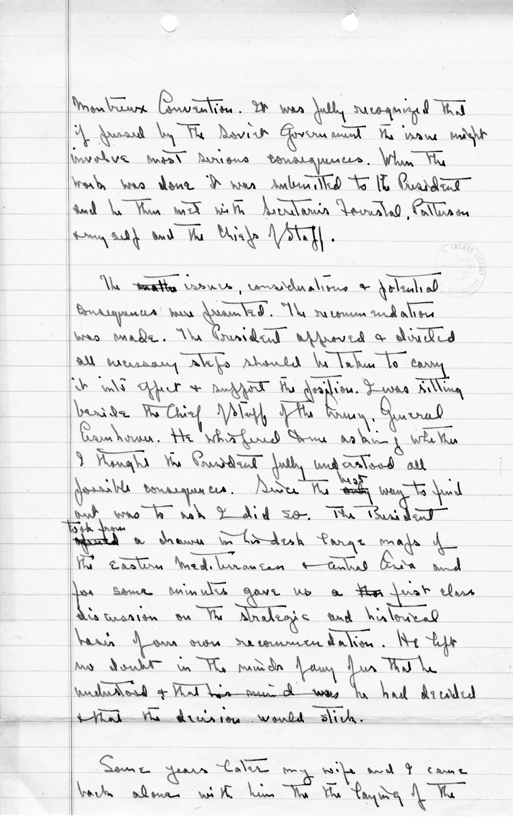 Handwritten Notes from Princeton Seminar Discussion, Reel 1, Insert B