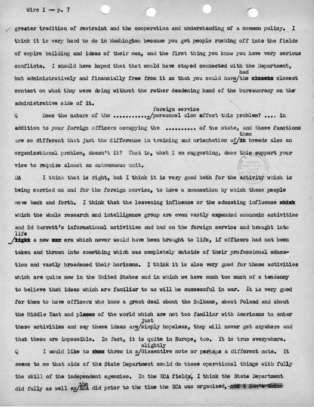 Transcript of Princeton Seminar Discussion, Wire I