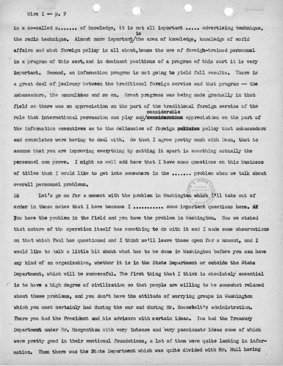 Transcript of Princeton Seminar Discussion, Wire I