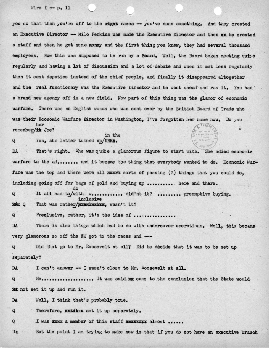 Transcript of Princeton Seminar Discussion, Wire I