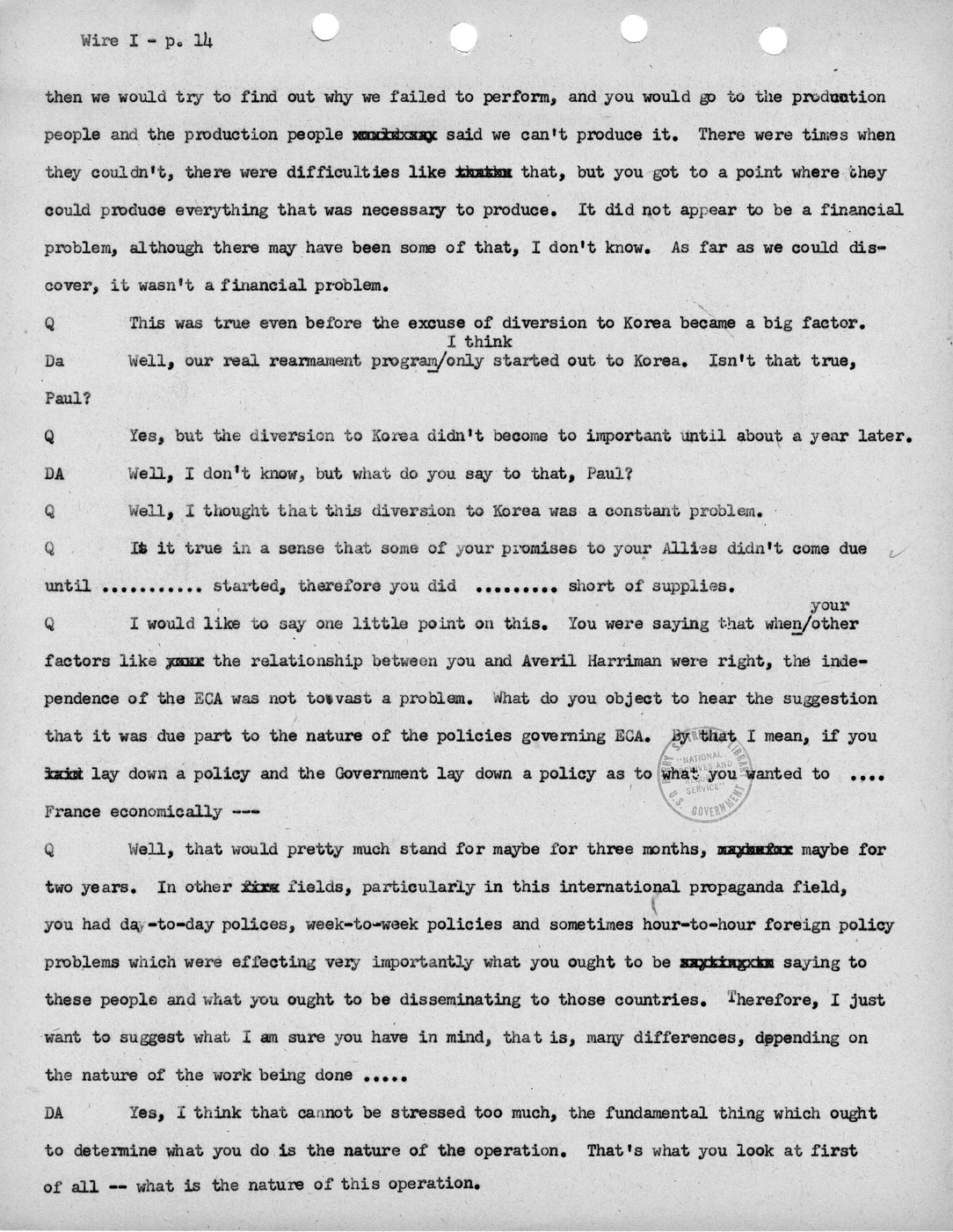 Transcript of Princeton Seminar Discussion, Wire I