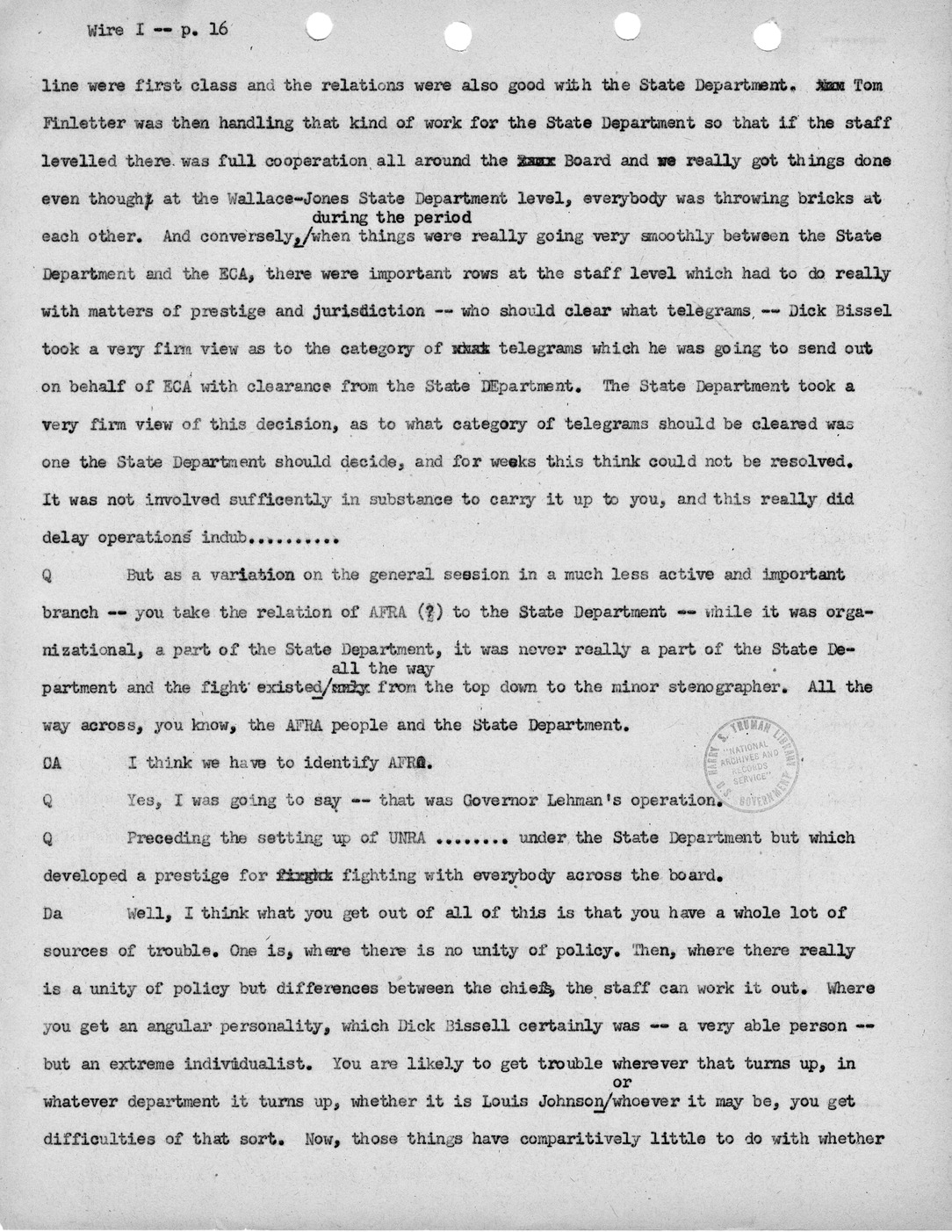 Transcript of Princeton Seminar Discussion, Wire I