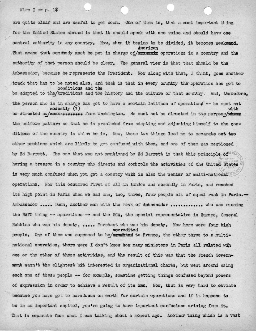 Transcript of Princeton Seminar Discussion, Wire I