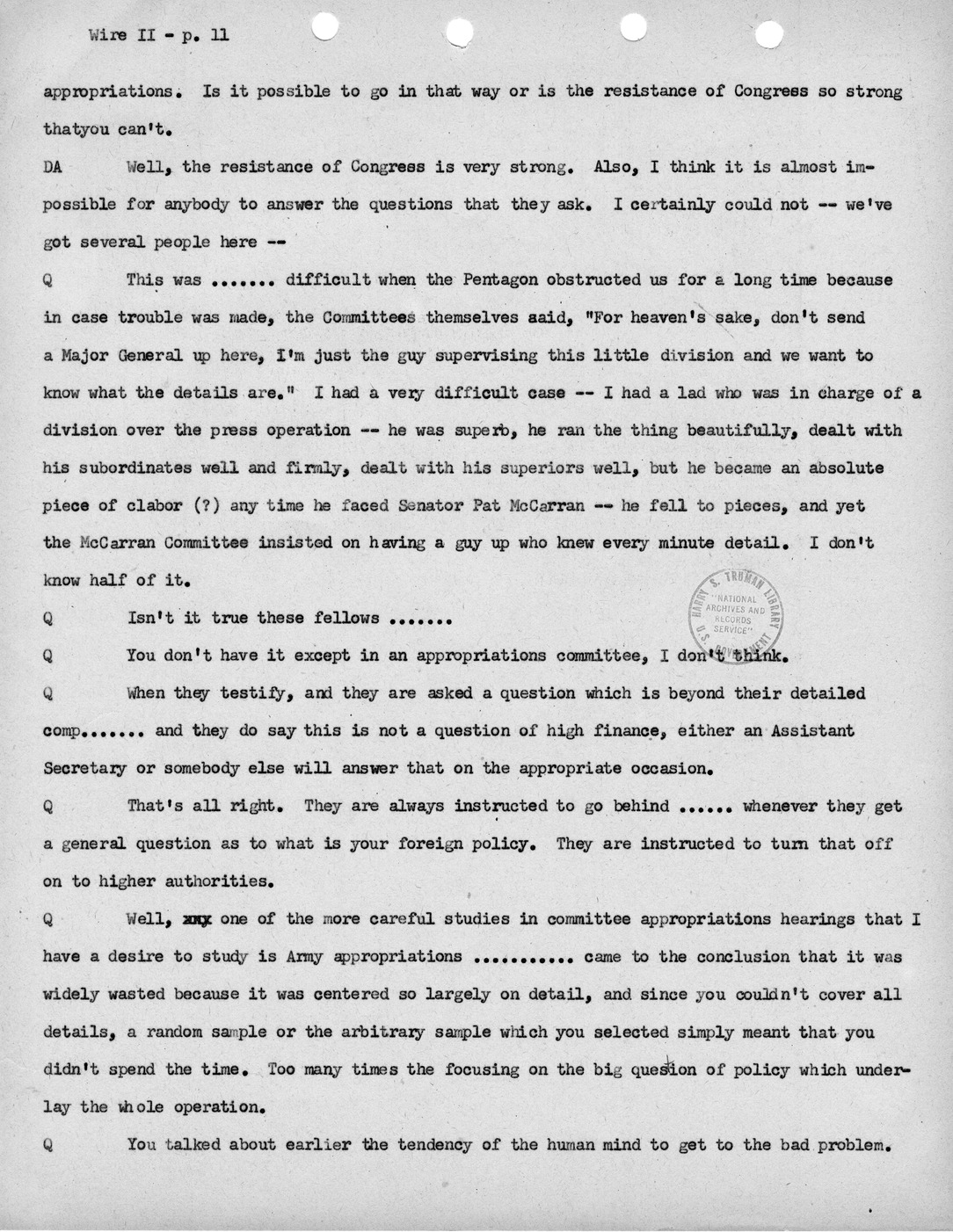 Transcript of Princeton Seminar Discussion, Wire II