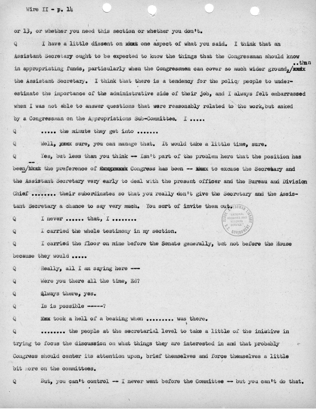 Transcript of Princeton Seminar Discussion, Wire II