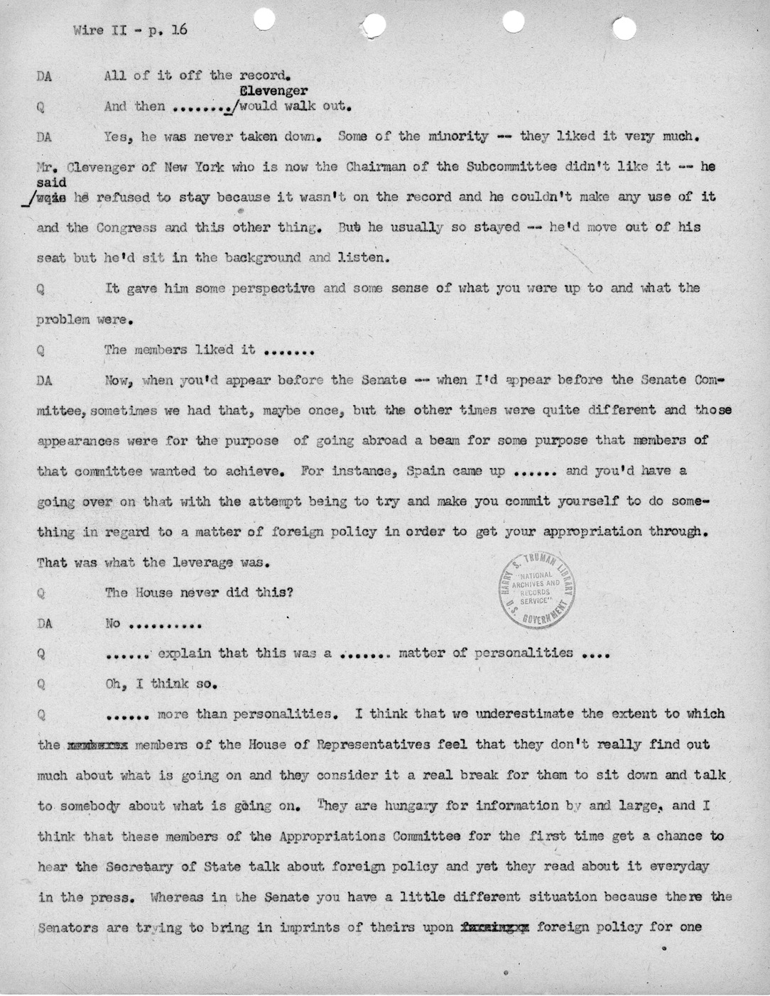 Transcript of Princeton Seminar Discussion, Wire II