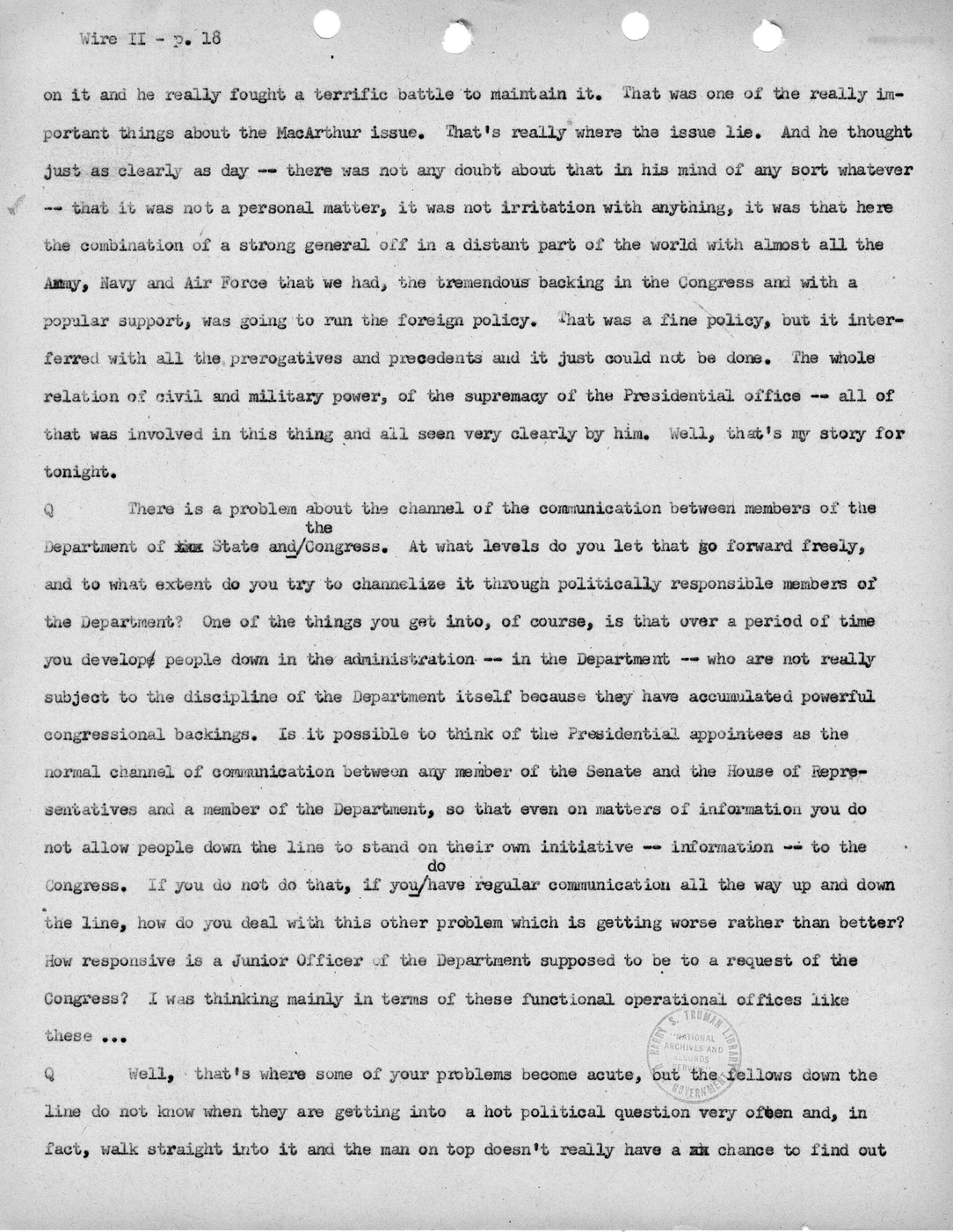 Transcript of Princeton Seminar Discussion, Wire II