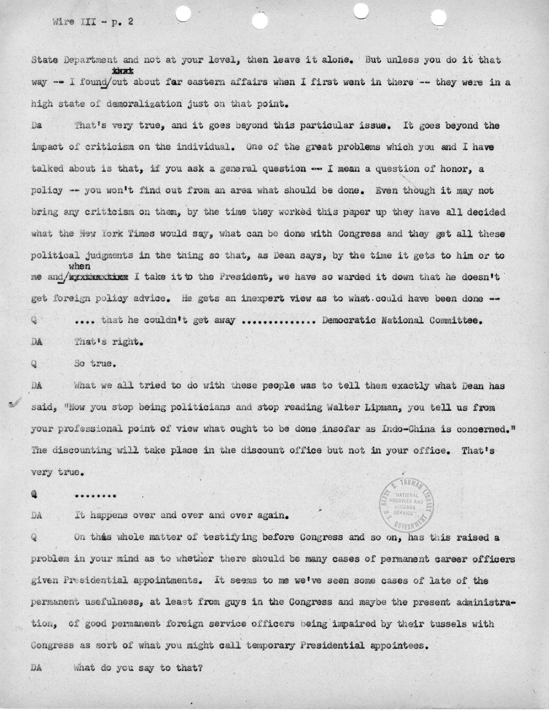Transcript of Princeton Seminar Discussion, Wire III