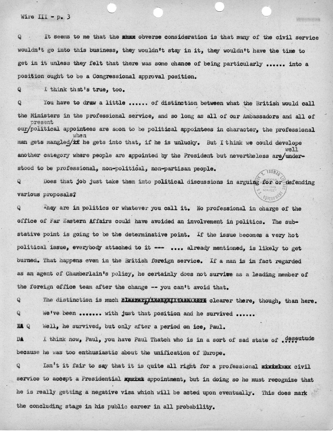Transcript of Princeton Seminar Discussion, Wire III