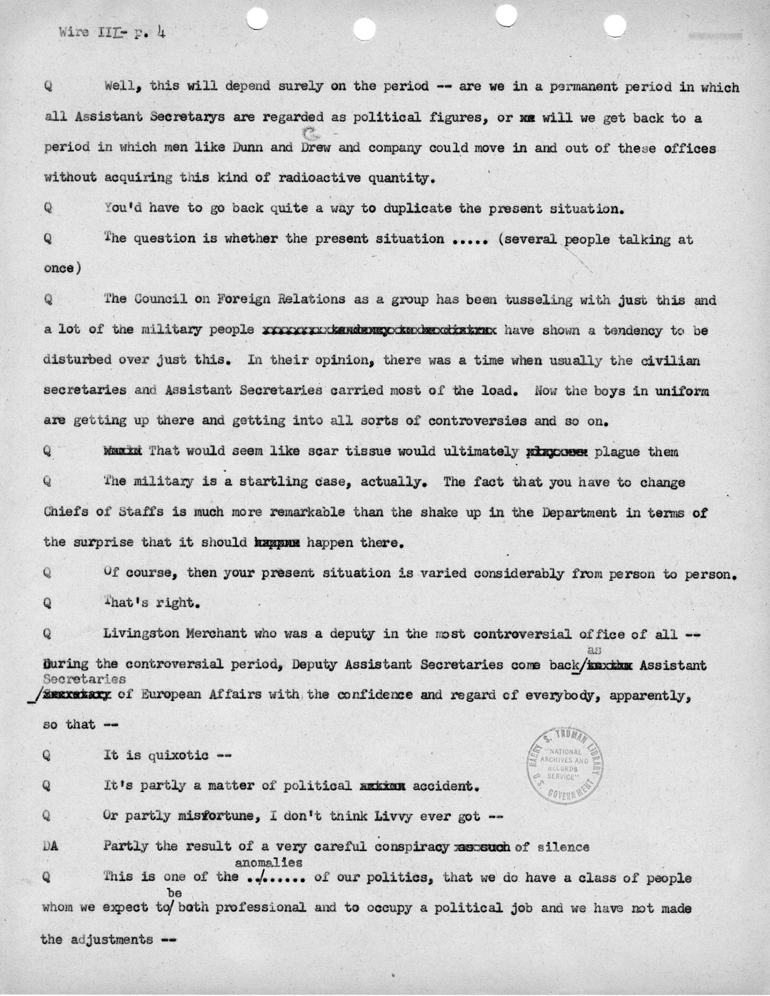 Transcript of Princeton Seminar Discussion, Wire III
