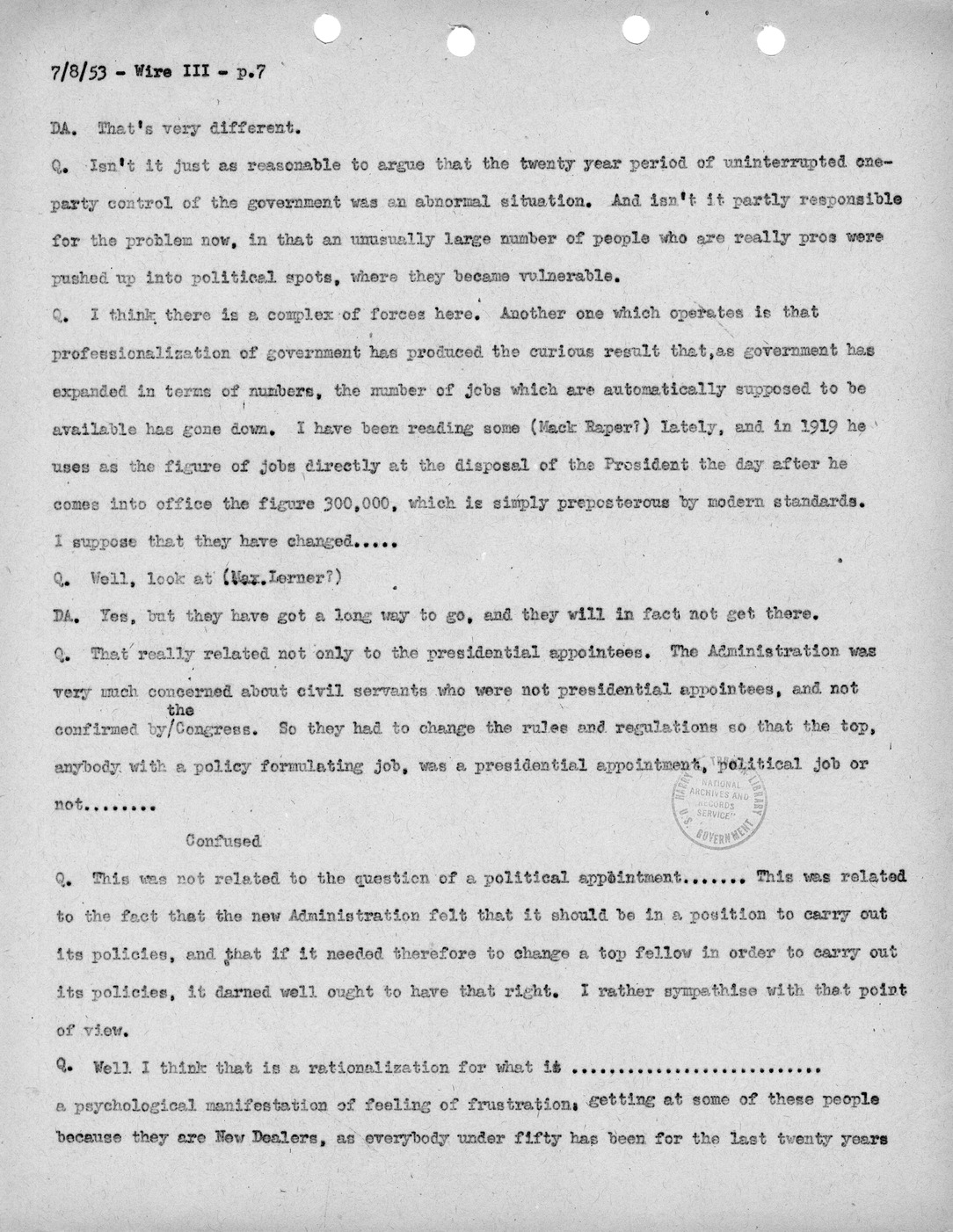Transcript of Princeton Seminar Discussion, Wire III
