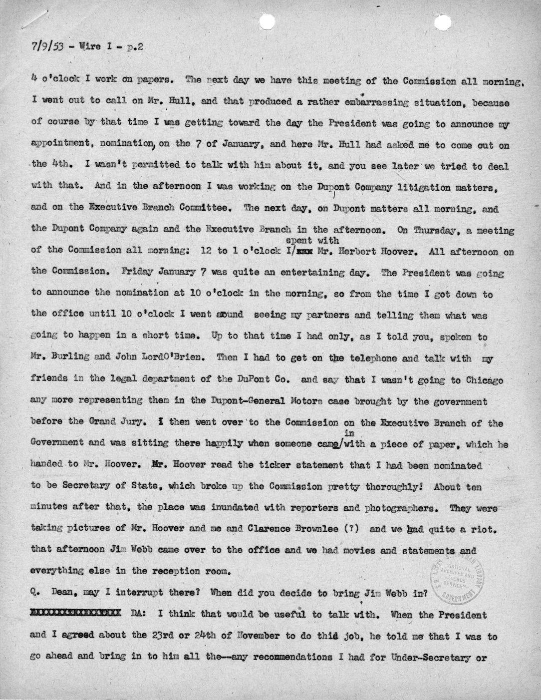 Transcript of Princeton Seminars Discussion, Wire I