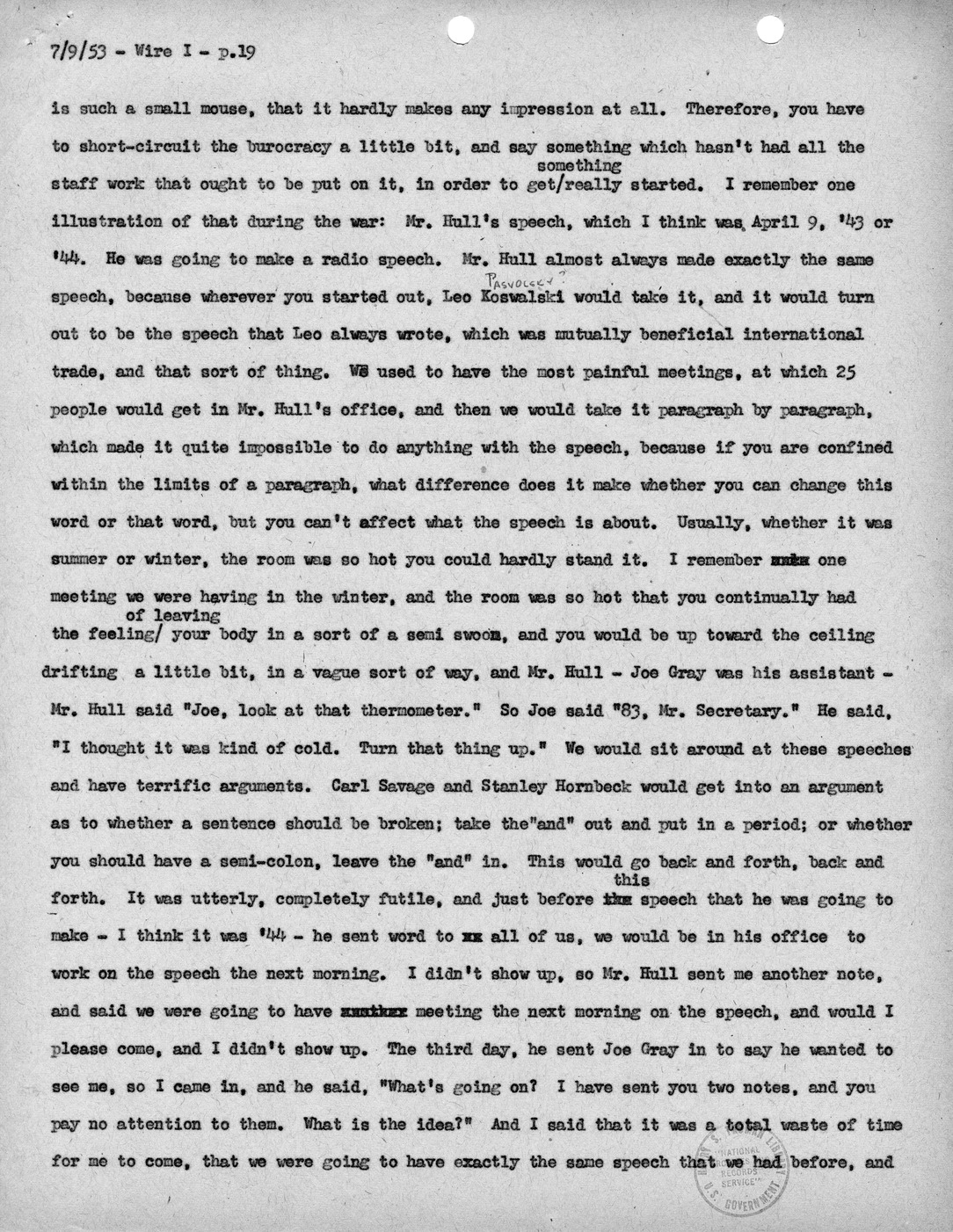 Transcript of Princeton Seminars Discussion, Wire I