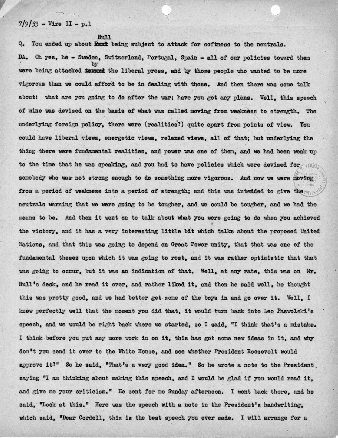 Transcript of Princeton Seminar Discussion, Wire II