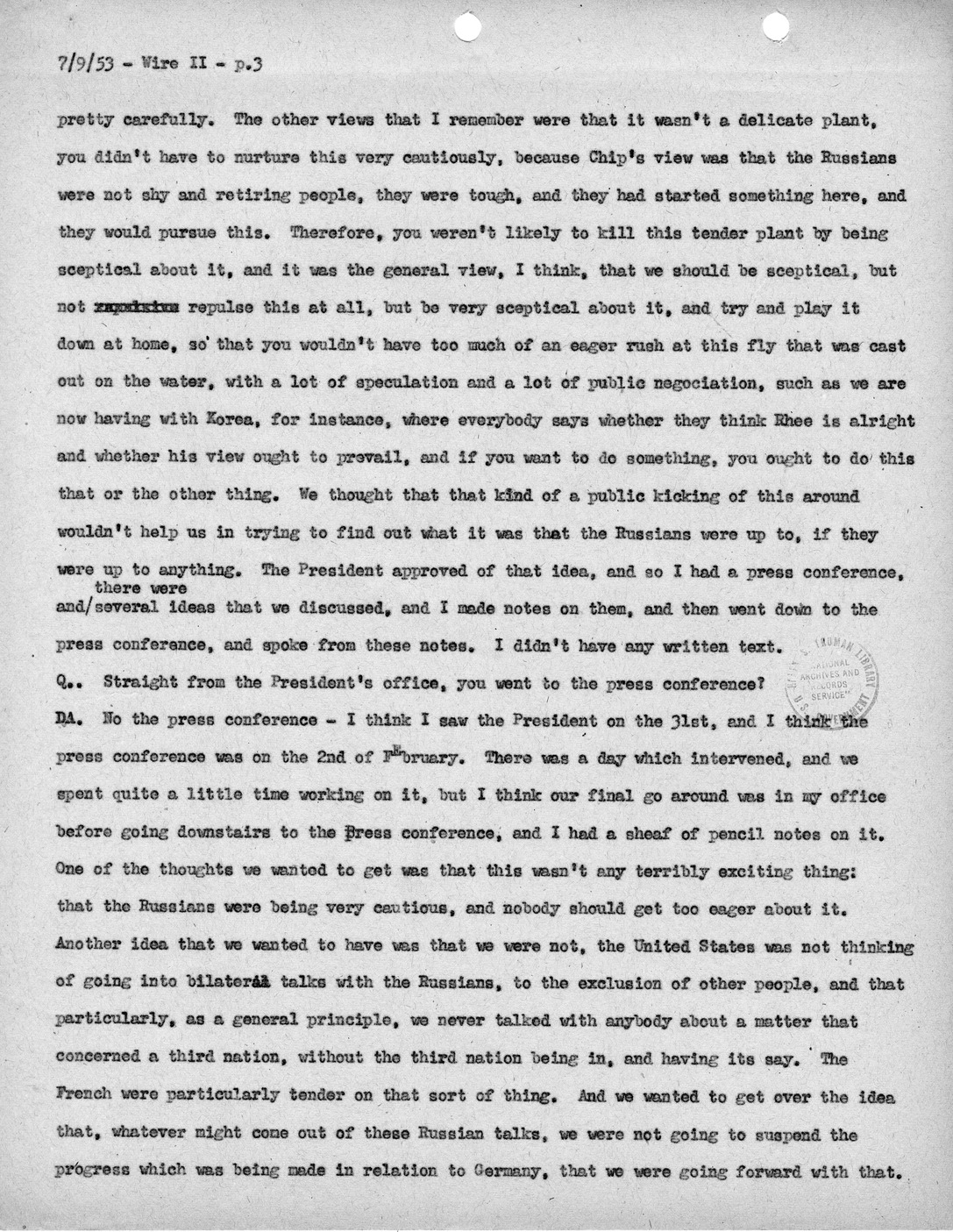 Transcript of Princeton Seminar Discussion, Wire II