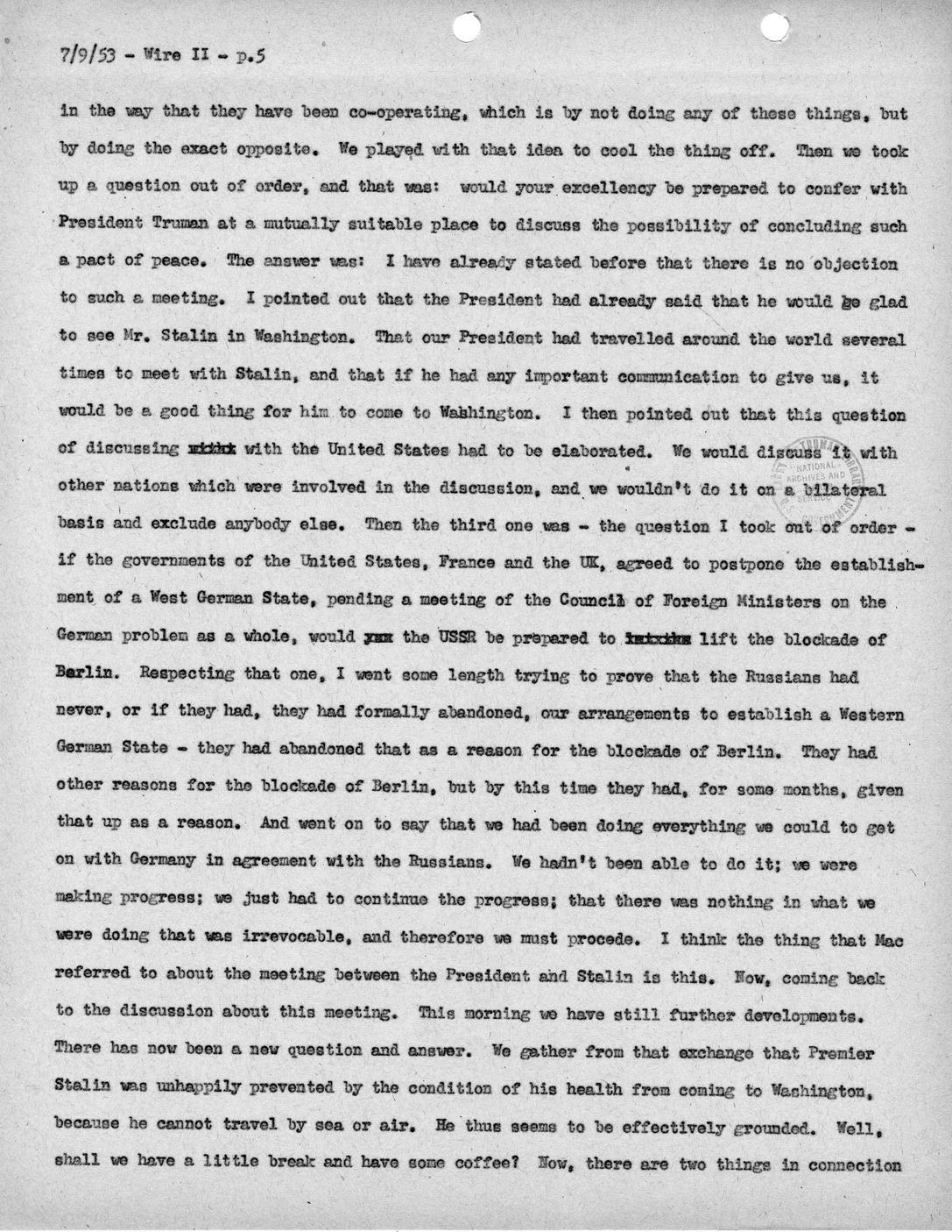 Transcript of Princeton Seminar Discussion, Wire II