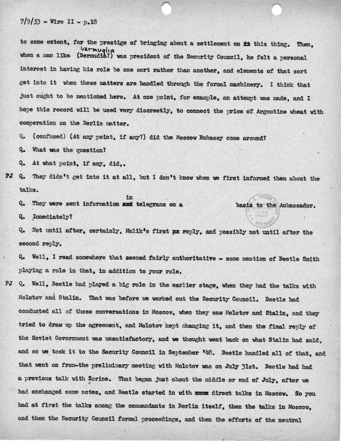Transcript of Princeton Seminar Discussion, Wire II