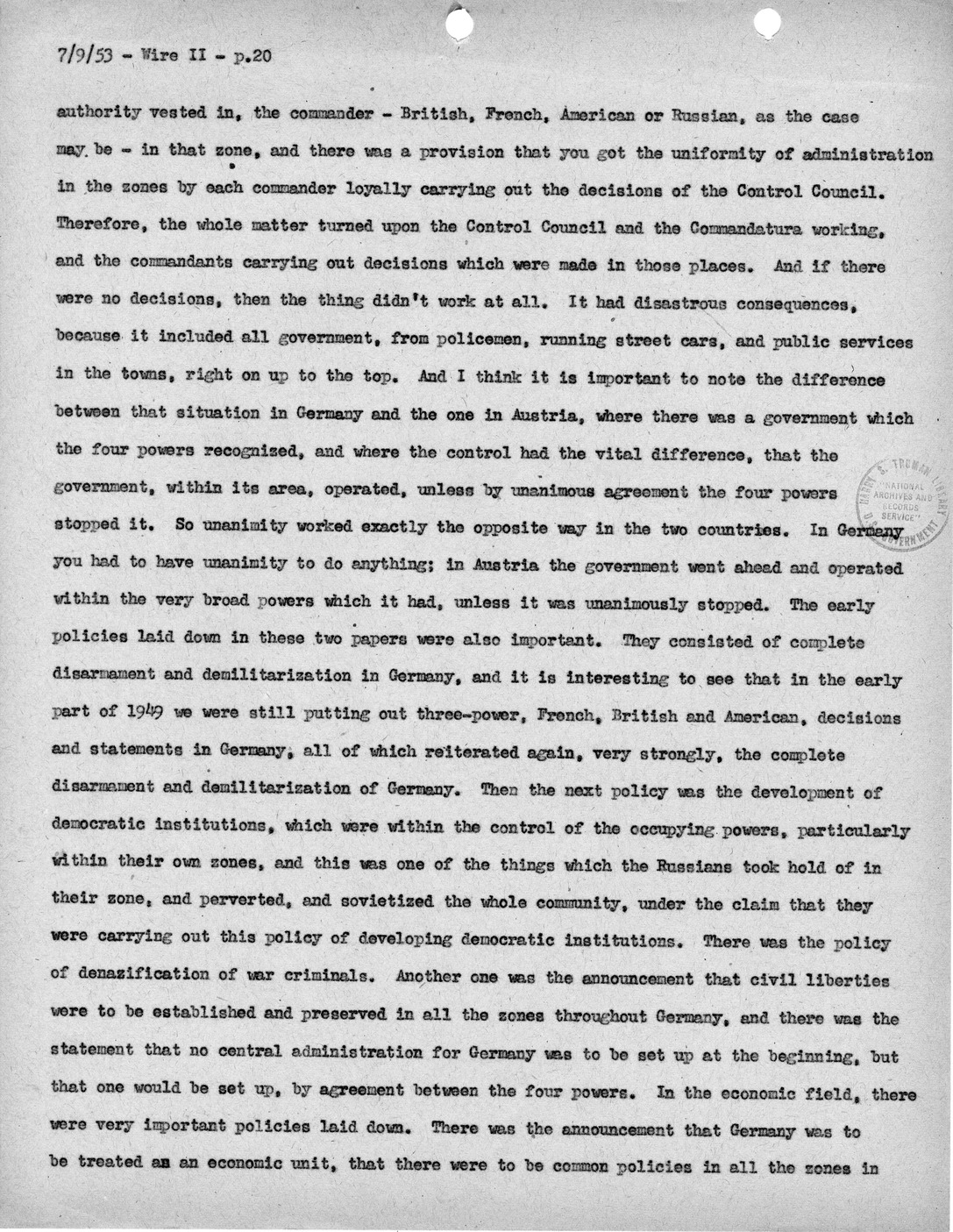 Transcript of Princeton Seminar Discussion, Wire II