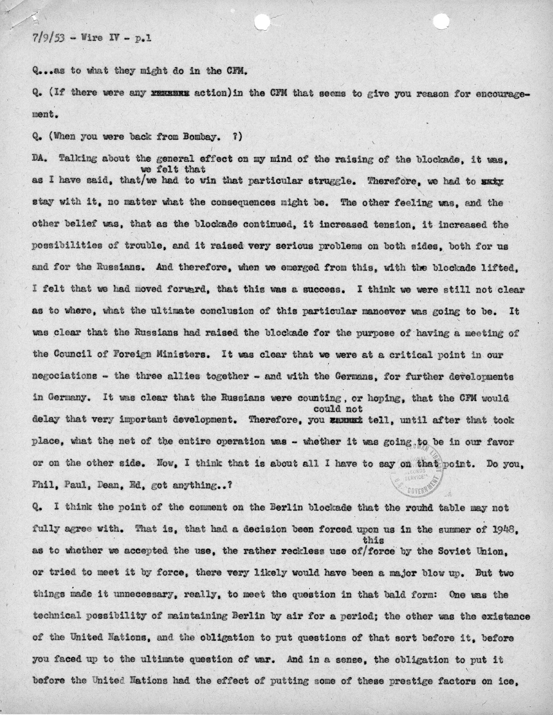 Transcript of Princeton Seminar Discussion, Wire IV