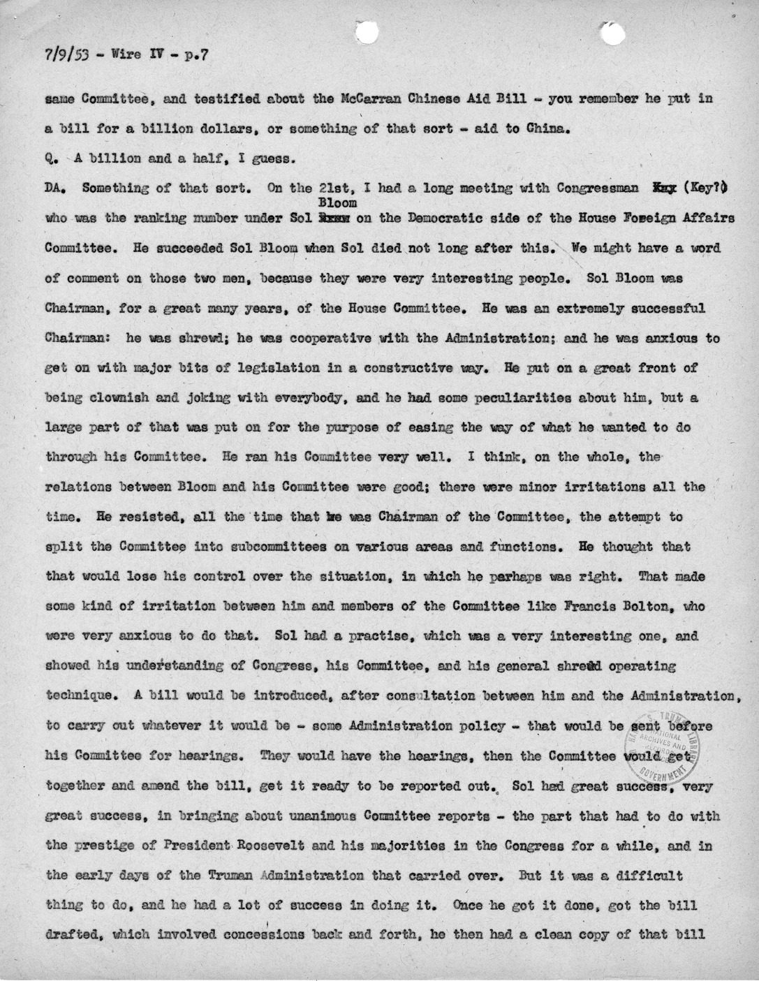 Transcript of Princeton Seminar Discussion, Wire IV