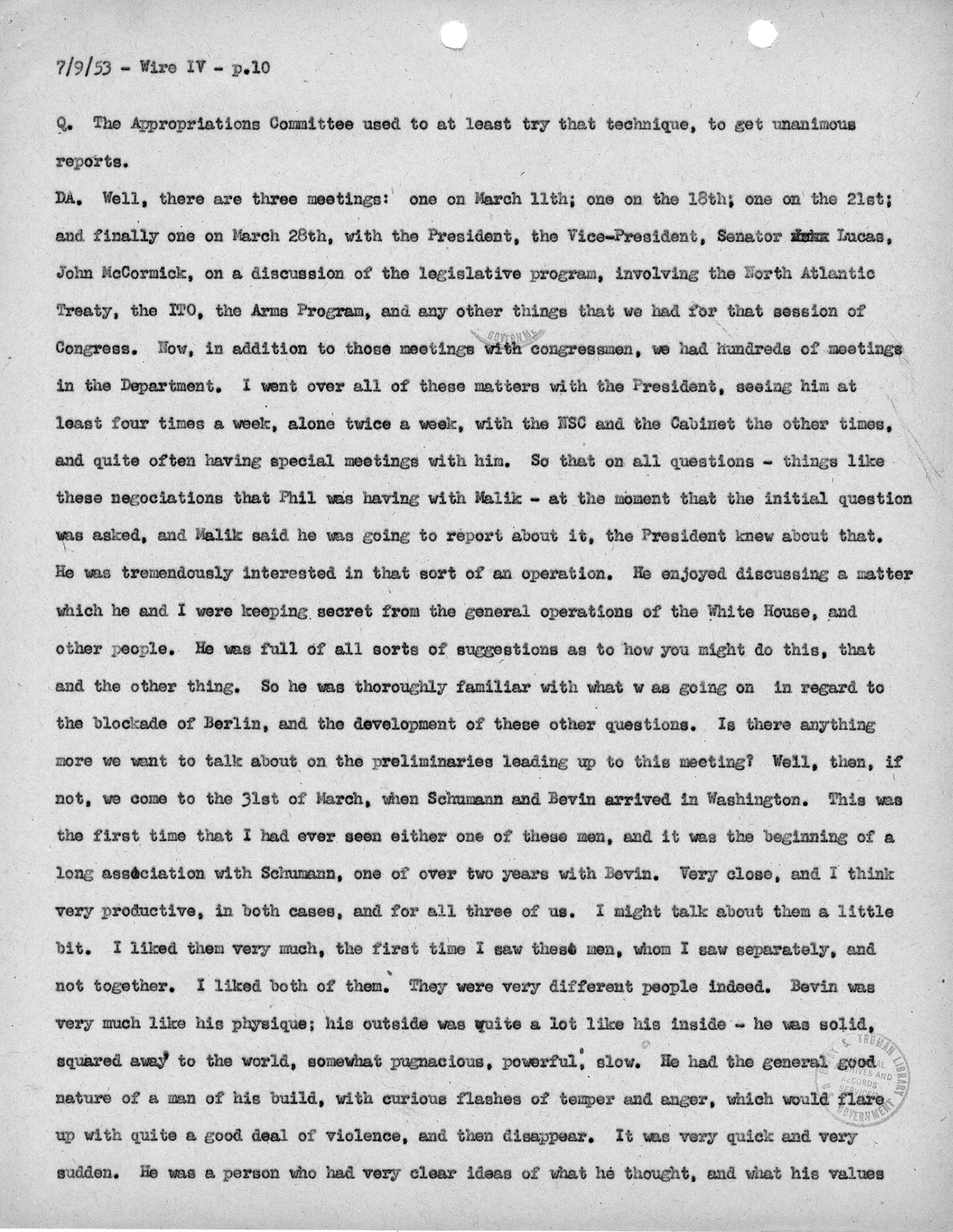 Transcript of Princeton Seminar Discussion, Wire IV