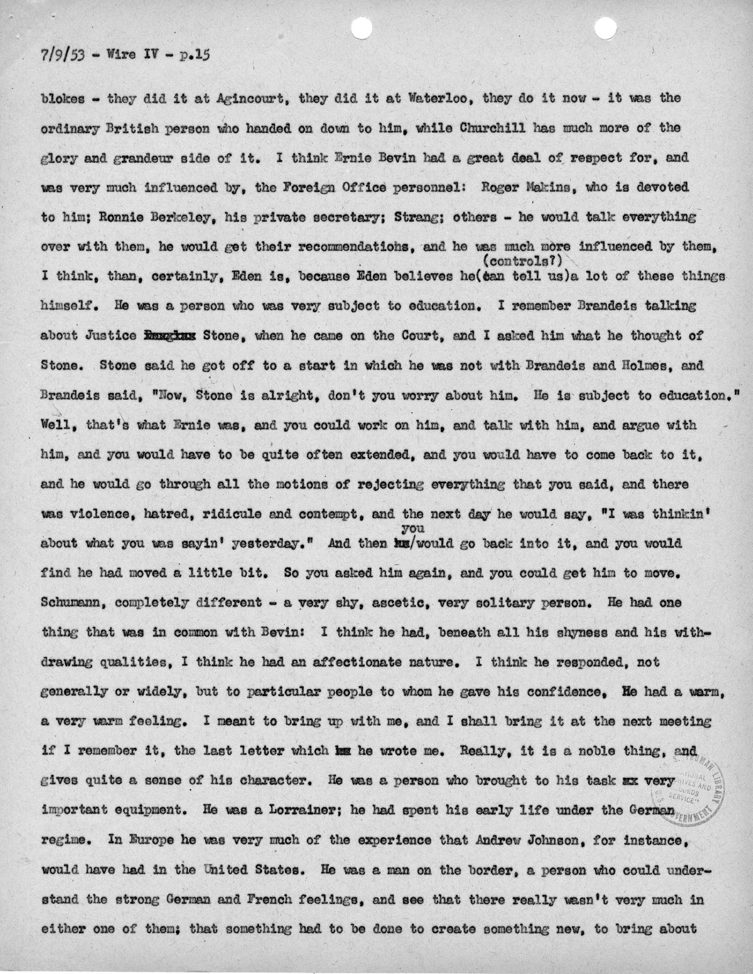 Transcript of Princeton Seminar Discussion, Wire IV