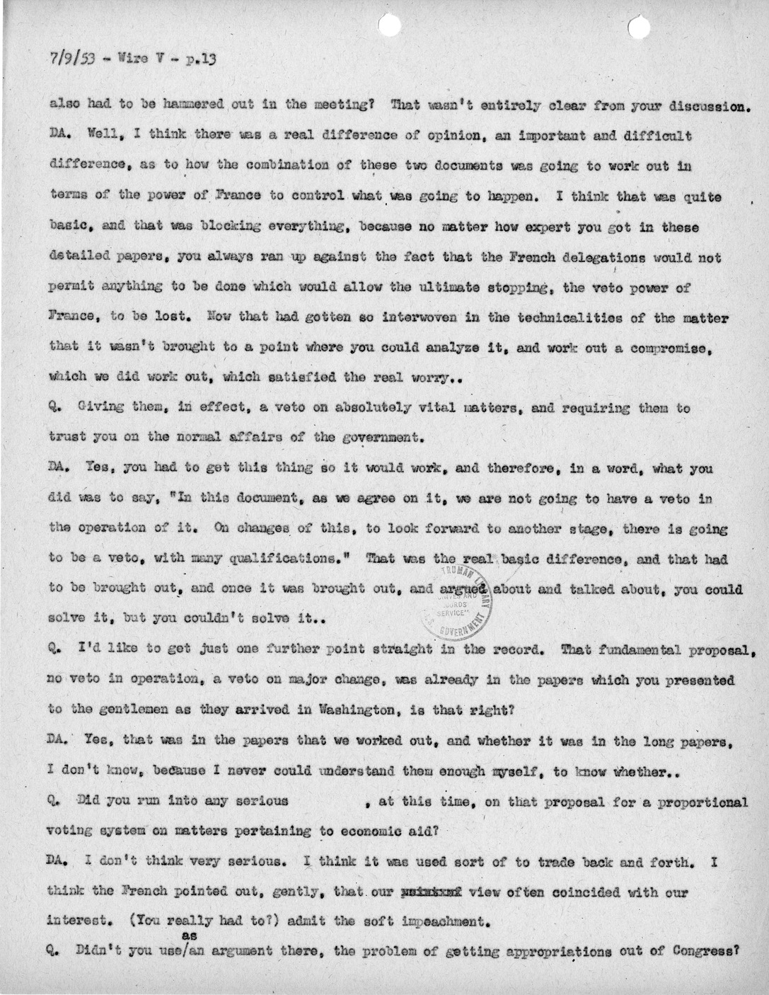Transcript of Princeton Seminar Discussion, Wire V