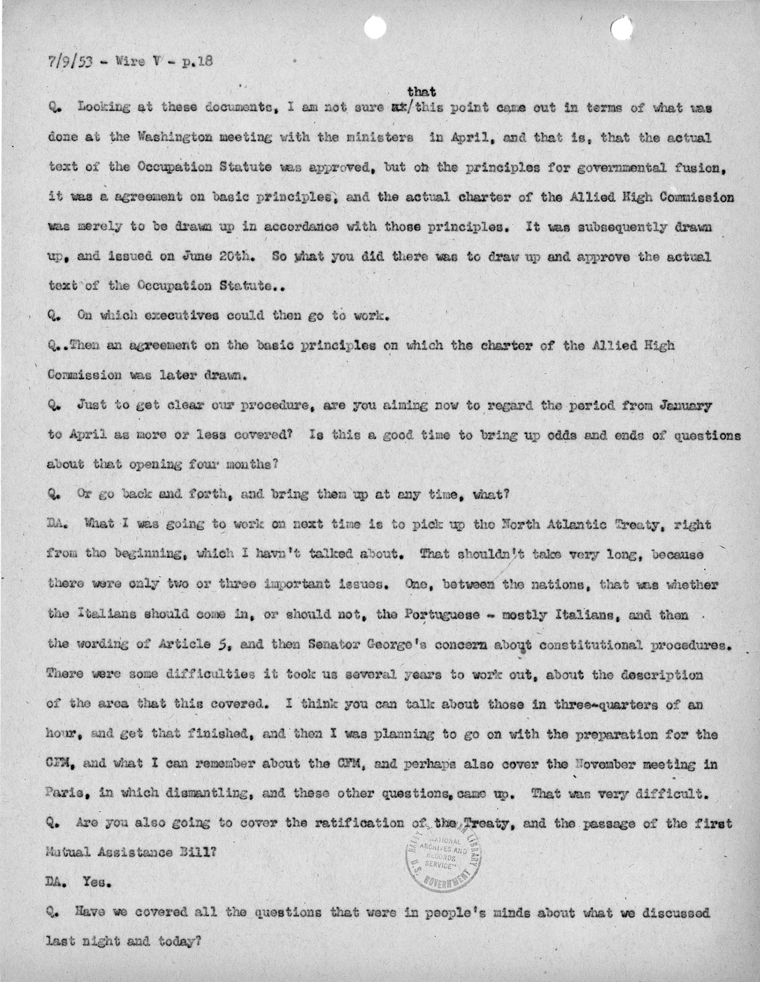 Transcript of Princeton Seminar Discussion, Wire V