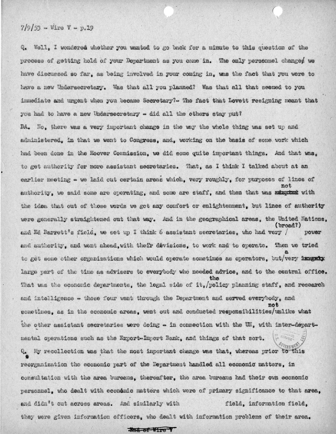 Transcript of Princeton Seminar Discussion, Wire V