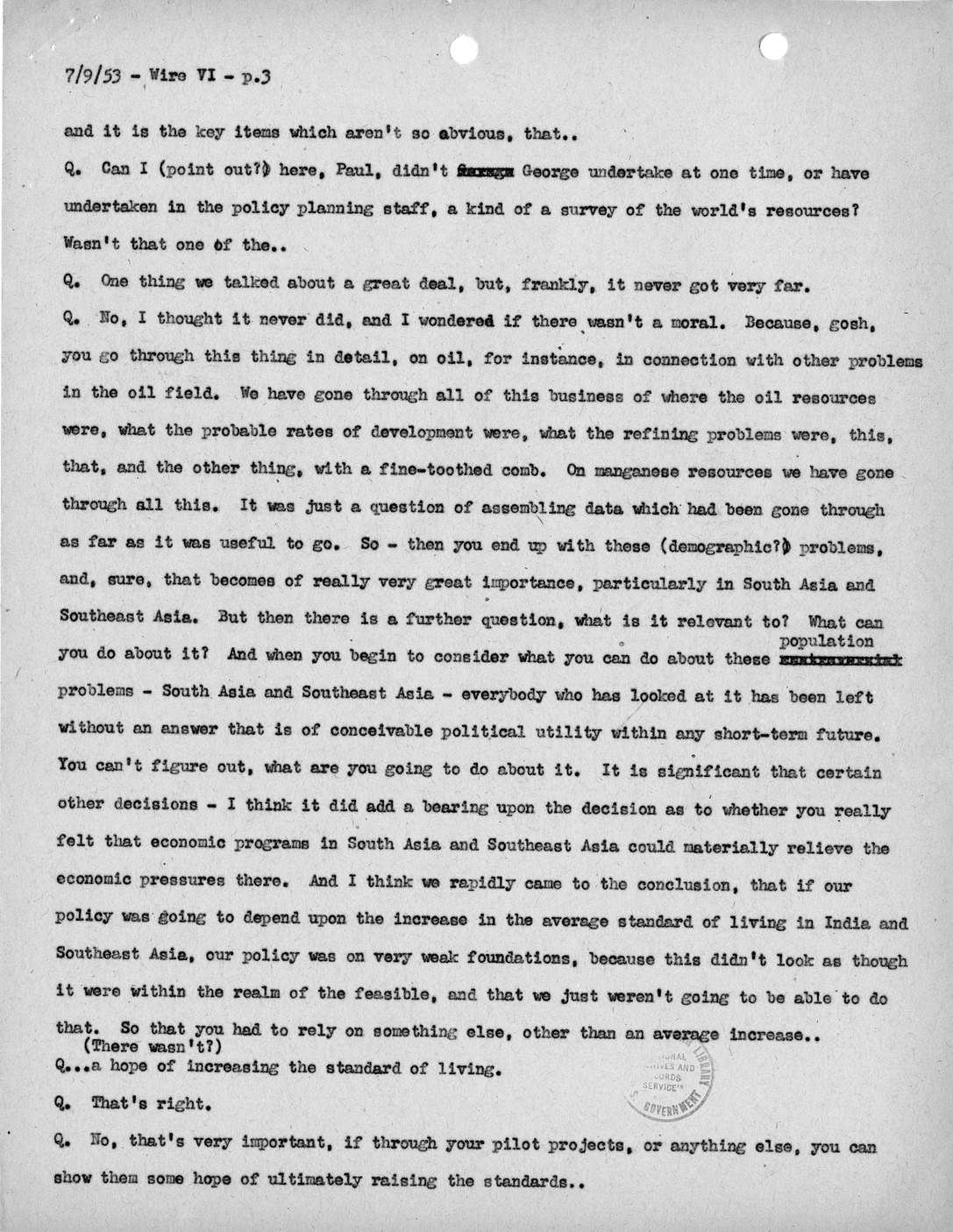Transcript of Princeton Seminar Discussion, Wire VI