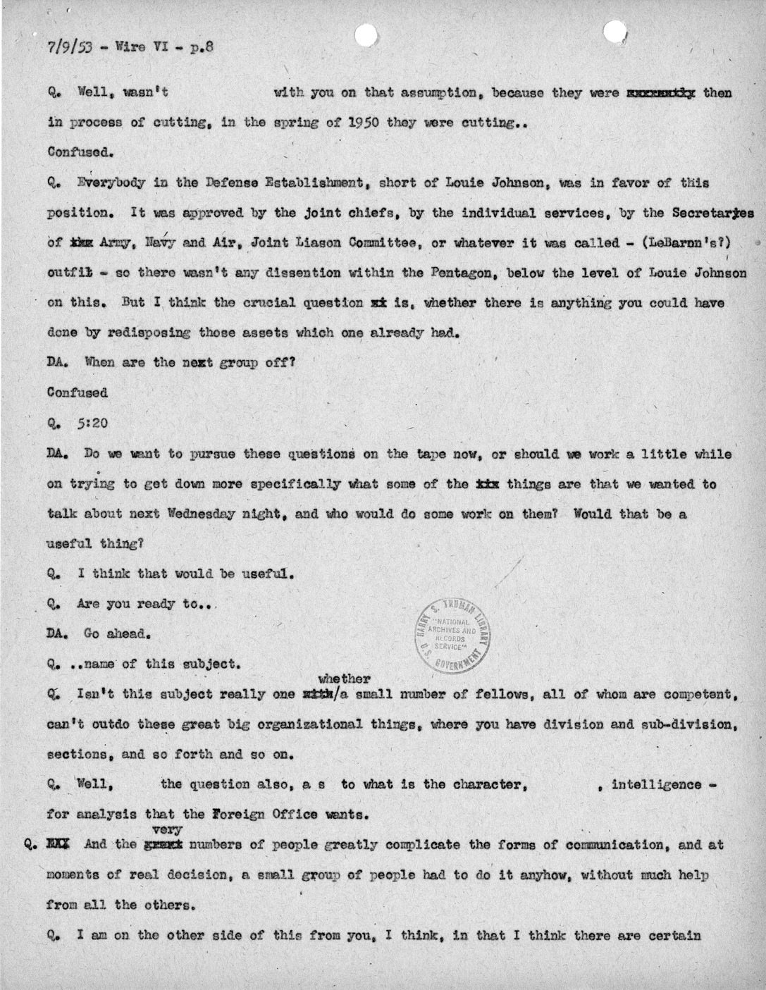 Transcript of Princeton Seminar Discussion, Wire VI