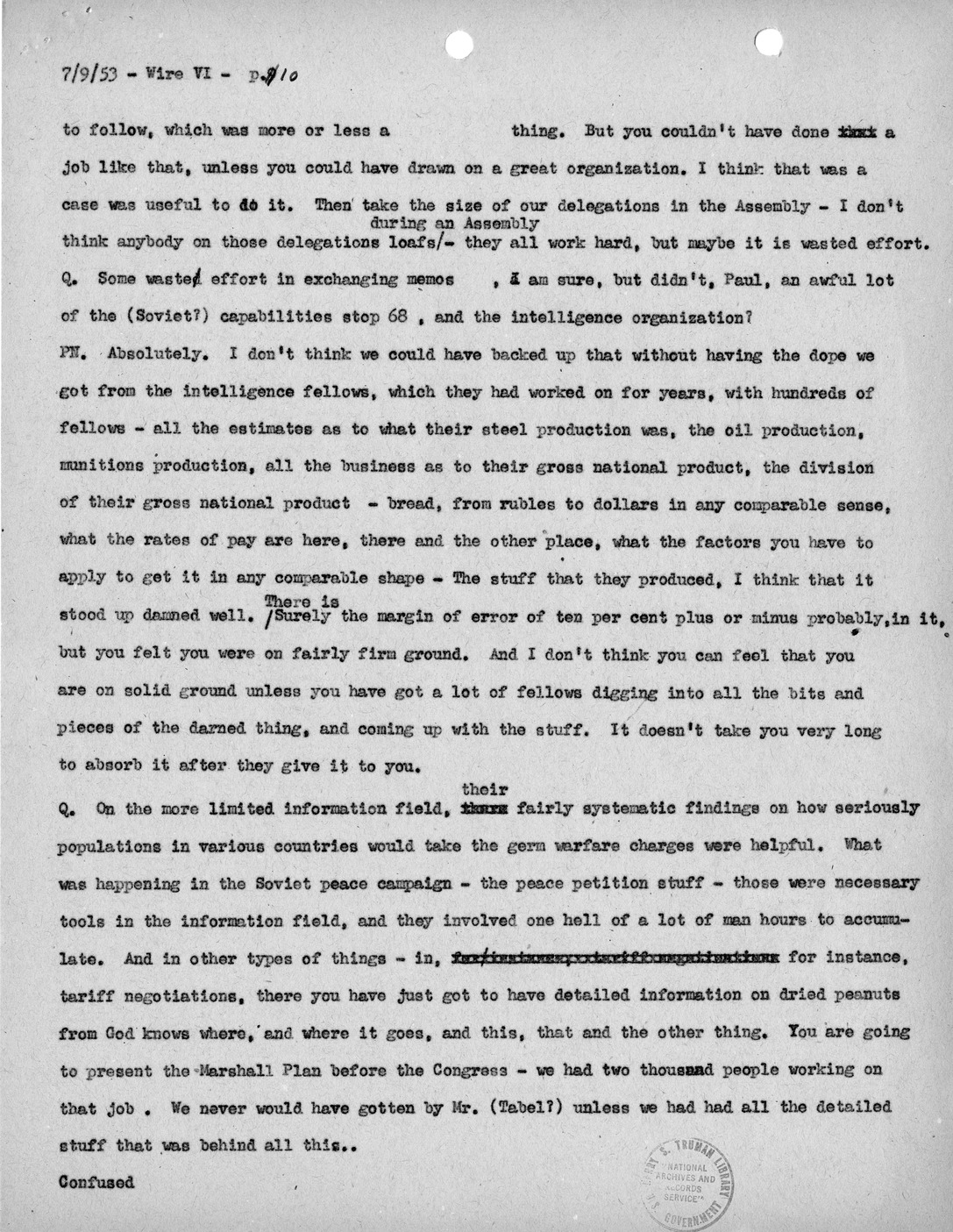 Transcript of Princeton Seminar Discussion, Wire VI