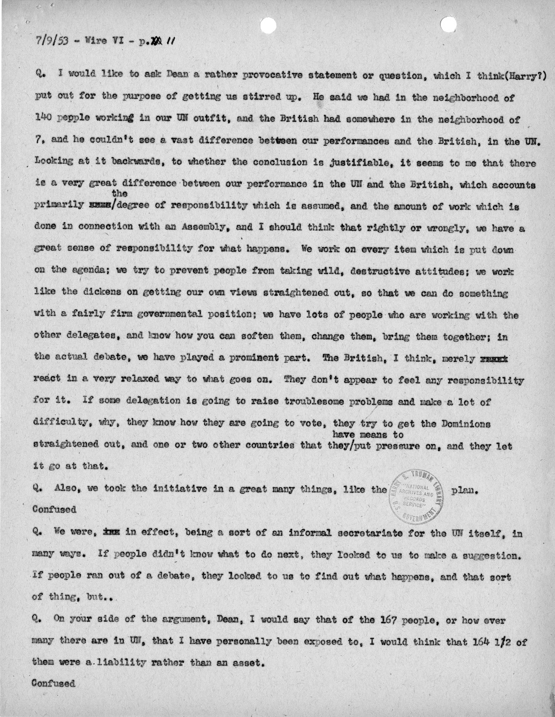 Transcript of Princeton Seminar Discussion, Wire VI