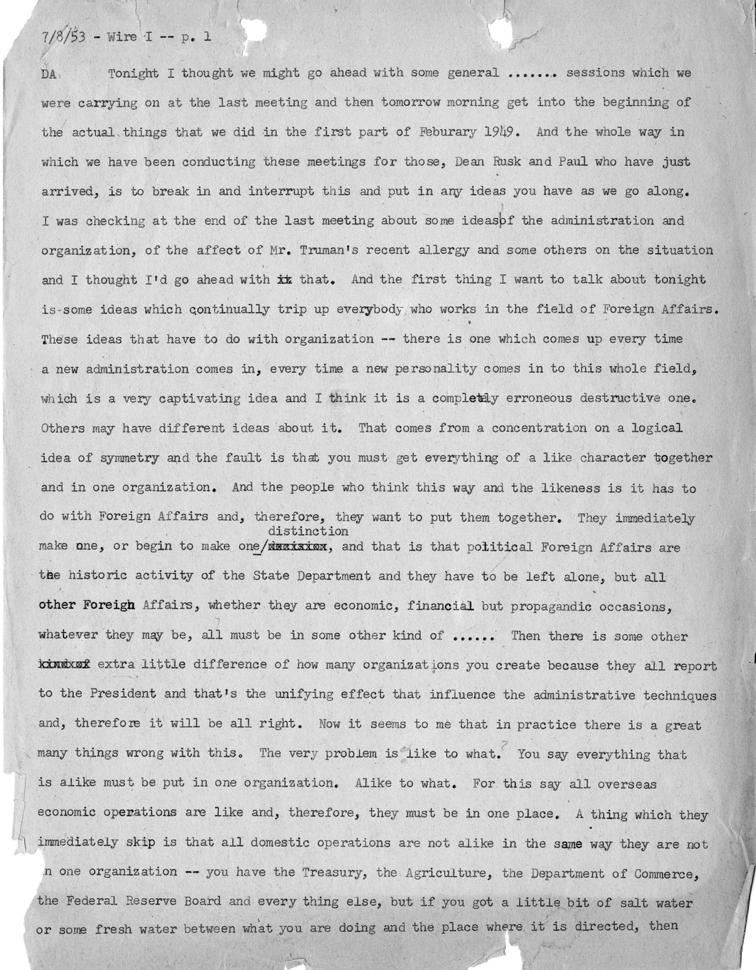 Transcript of Princeton Seminar Discussion, Wire I