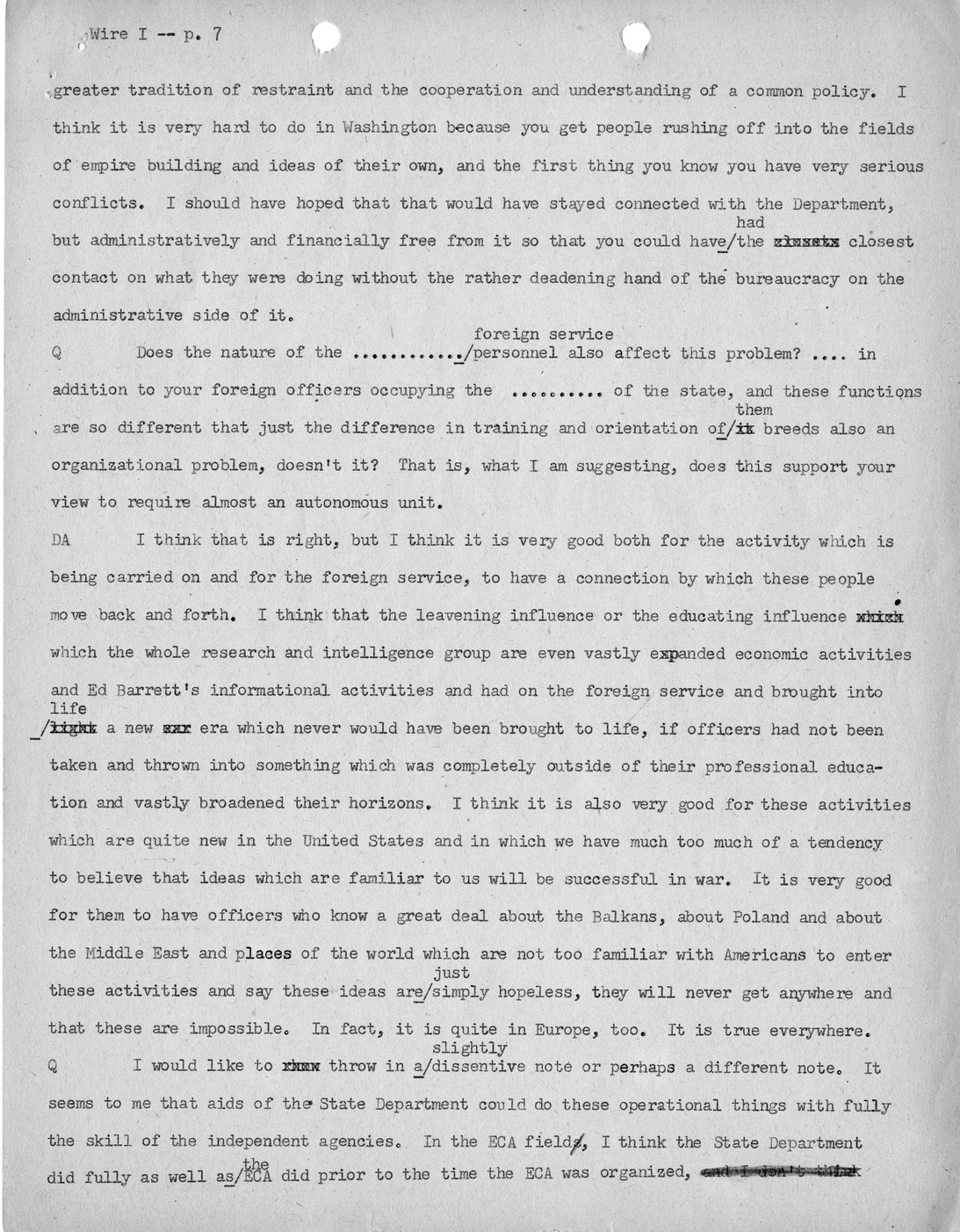 Transcript of Princeton Seminar Discussion, Wire I