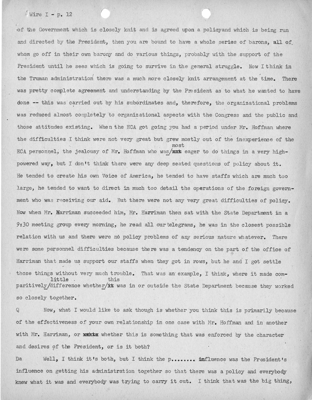 Transcript of Princeton Seminar Discussion, Wire I