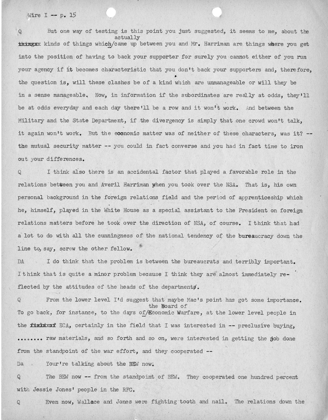 Transcript of Princeton Seminar Discussion, Wire I