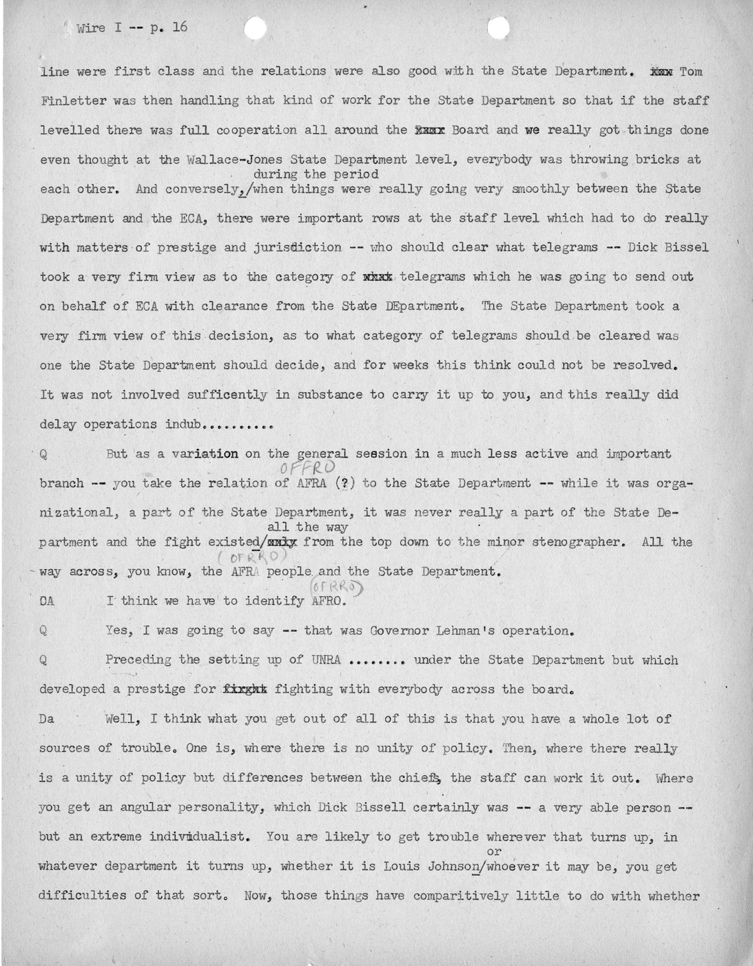 Transcript of Princeton Seminar Discussion, Wire I