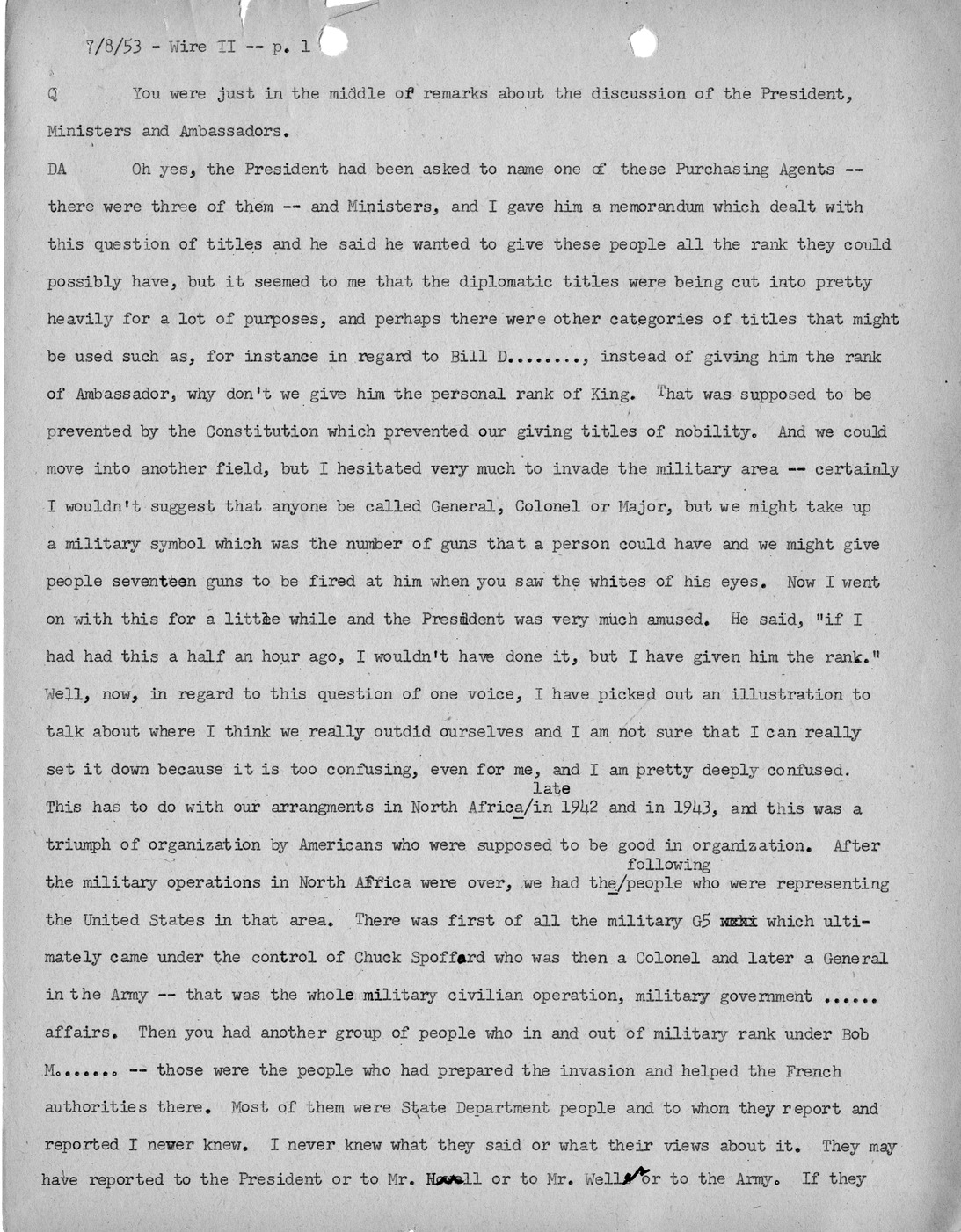 Transcript of Princeton Seminar Discussion, Wire II