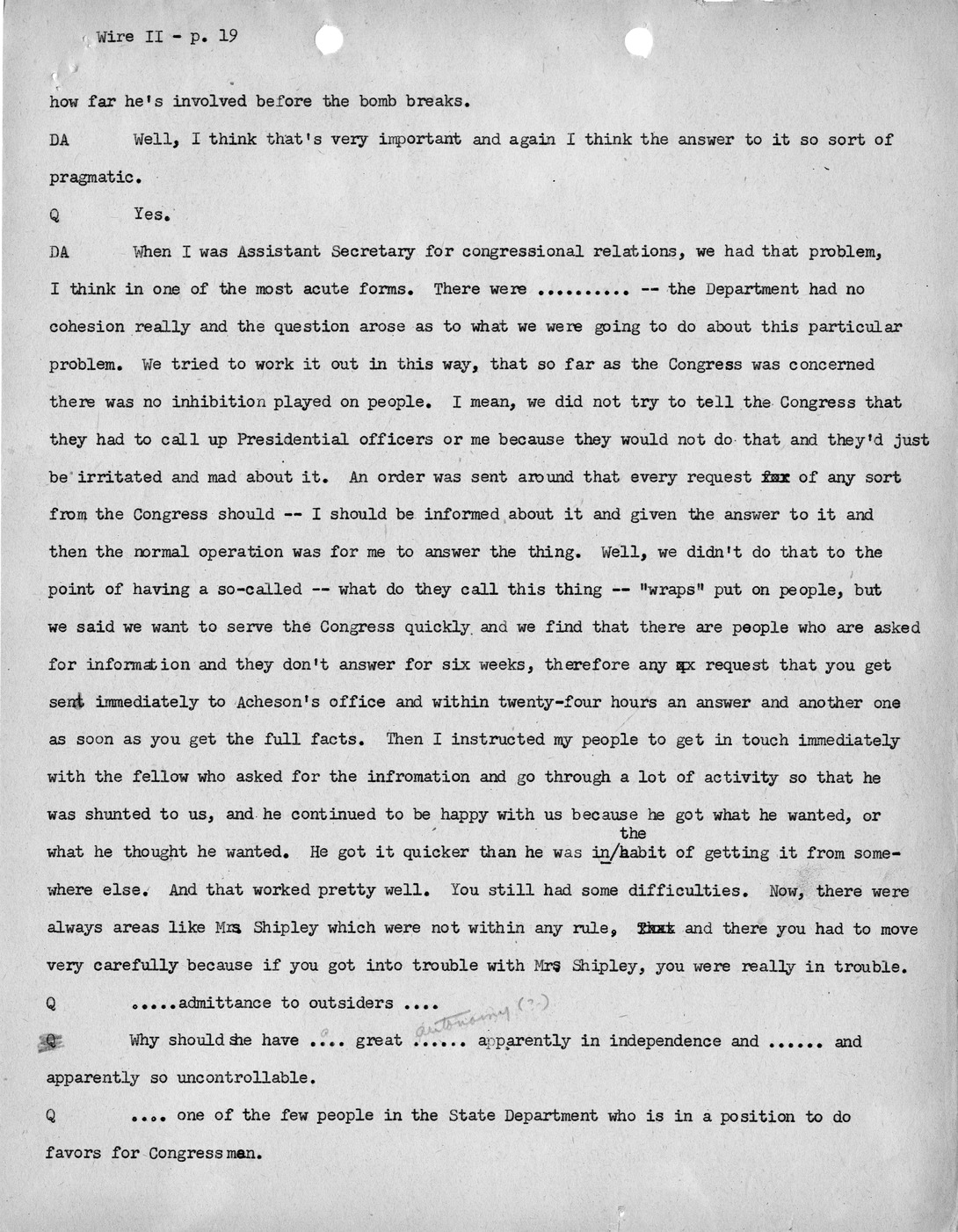 Transcript of Princeton Seminar Discussion, Wire II