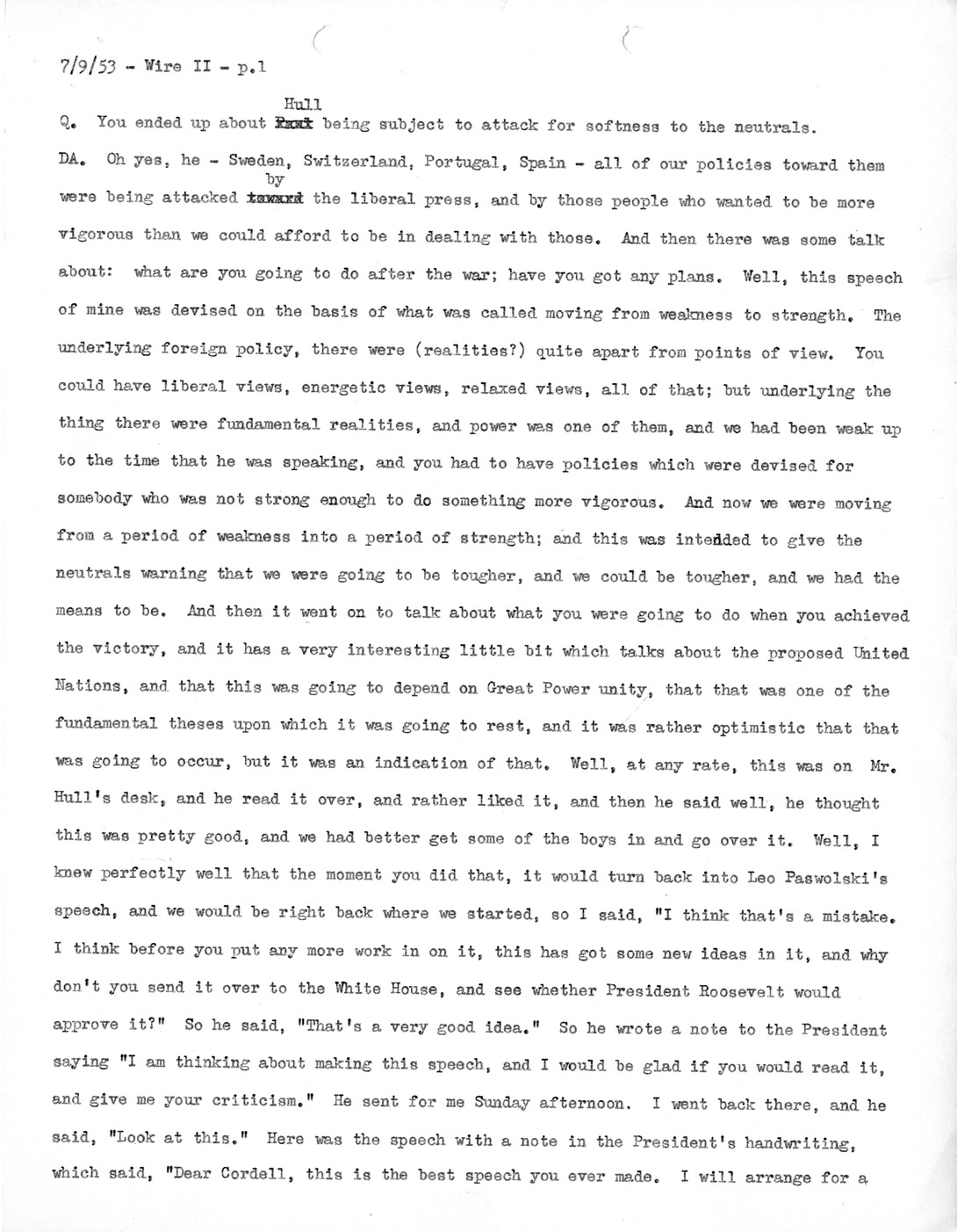 Transcript of Princeton Seminar Discussion, Wire II